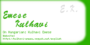 emese kulhavi business card